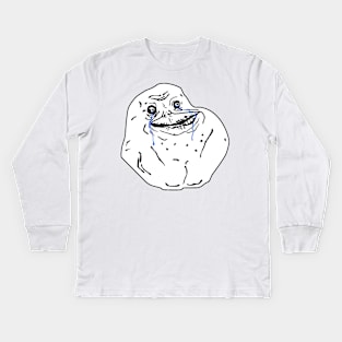 Forever Alone Face Kids Long Sleeve T-Shirt